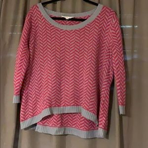 Francesca’s Pink and Grey Sweater Size L